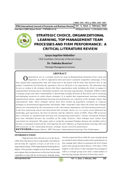 strategic choice, organizational learning, top