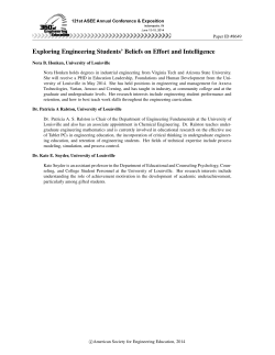 Exploring Engineering Students` Beliefs on Effort and Intelligence