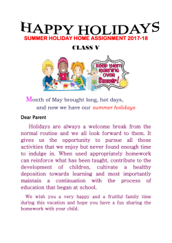 summer holiday homework, 2017
