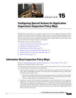 Configuring Special Actions for Application Inspections