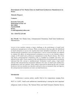 Determinants of new market entry by small scale earthenware