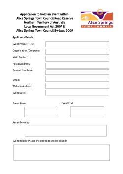 Application to hold an event within ASTC Road Reserve