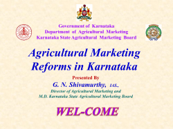 Agricultural Marketing Reforms in Karnataka, Karnataka