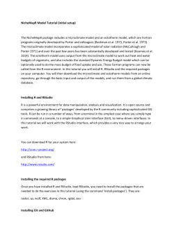 NicheMapR Model Tutorial (initial setup) The NicheMapR package