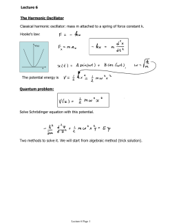 The harmonic oscillator (algebraic method)