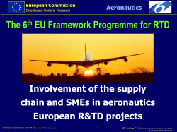 Involvement of the supply chain and SMEs in aeronautics