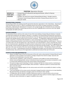 Outward Bound Professional Learning Lab Operations Director