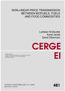 Non-linear price transmission between biofuels, fuels and - cerge-ei
