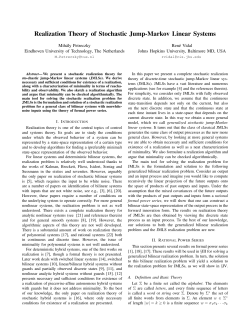 Realization Theory of Stochastic Jump