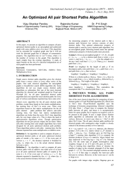 An Optimized All pair Shortest Paths Algorithm