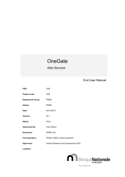 OneGate Web Services End User Manual