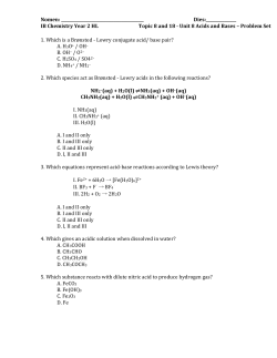 14 Hypochlorous acid, HOCl(aq), is an example of