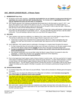 AAC - BEACH LEAGUE RULES &ndash; 4 Person Teams
