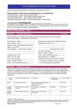 application for full membership - Institute of Information Security