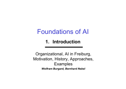 Foundations of AI - Foundations of Artificial Intelligence
