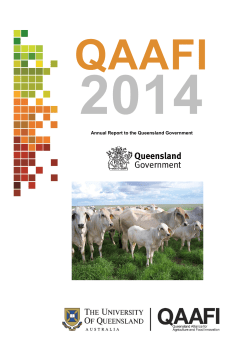 QAAFI Annual Report 2014 - Queensland Alliance for Agriculture