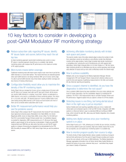 10 key factors to consider in developing a post-QAM