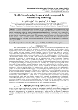 Flexible Manufacturing System A Modern Approach To