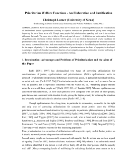 Prioritarian Welfare Functions