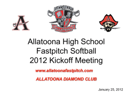 KMHS Fast Pitch Parent Meeting April 14, 2004