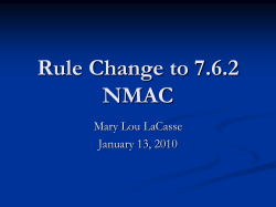 Rule Change to 7.6.2 NMAC