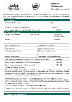 Application Form - Hove Park School