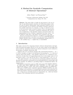 A Method for Symbolic Computation of Abstract Operations⋆