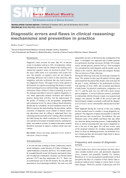 Diagnostic errors and flaws in clinical reasoning