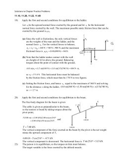 10) Apply the first and second conditions for equilibrium to the