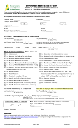 Termination Notification Form - ESC Home