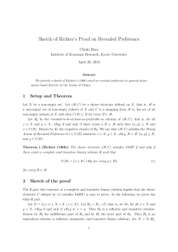 Sketch of Richter`s Proof on Revealed Preference