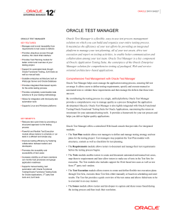 ORACLE TEST MANAGER