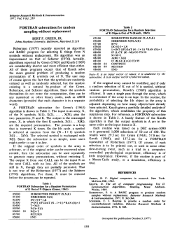 FORTRAN subroutines for random sampling without replacement