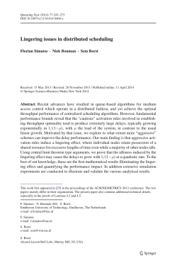 Lingering issues in distributed scheduling