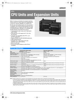 CPU Units and Expansion Units