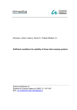 Sufficient conditions for stability of linear time-varying