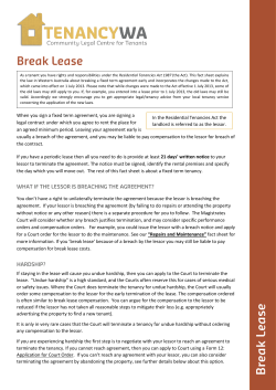 Breaking Your Lease
