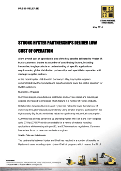 strong hyster partnerships deliver low cost of operation