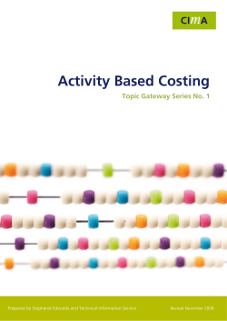 Activity Based Costing Topic Gateway