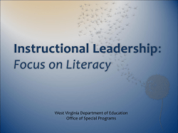 Focus on Literacy Powerpoint - West Virginia Department of Education