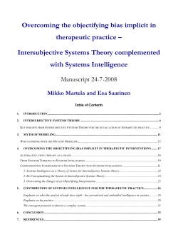 Intersubjective Systems Theory complemented with Systems