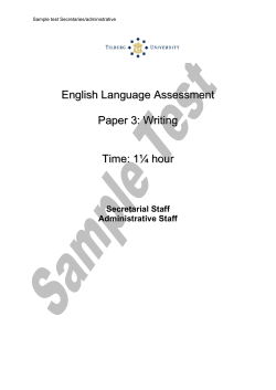 English Language Assessment Paper 3: Writing