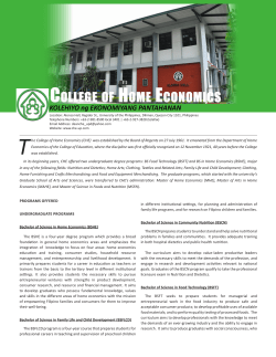 college of home economics - Office of the University Registrar