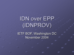 IDN over EPP (IDNPROV)