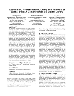 Acquisition, Representation, Query and Analysis of