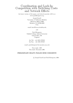 Coordination and Lock-In: Competition with Switching Costs and