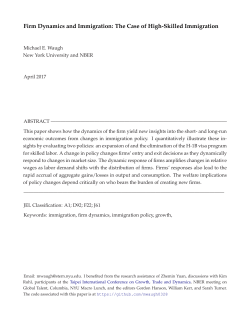 Firm Dynamics and Immigration: The Case of High