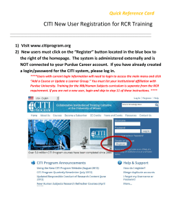 CITI New User Registration for RCR Training