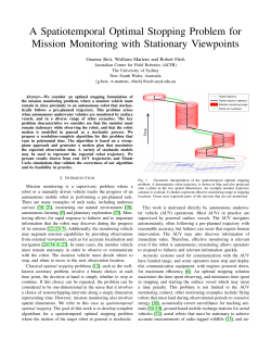 A Spatiotemporal Optimal Stopping Problem for Mission Monitoring