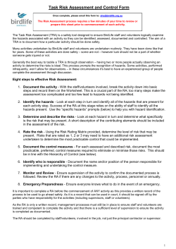 Survey OHS form - Birdlife Australia